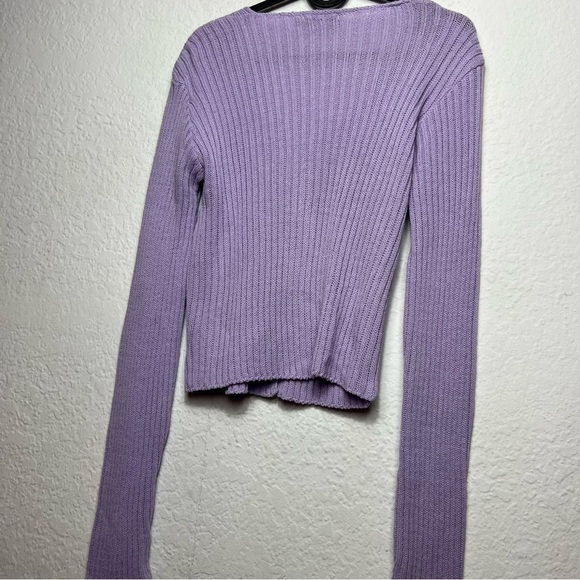 Pretty Little Thing V Neck Long Sleeve Ribbed Cardigan - Picture 7 of 7